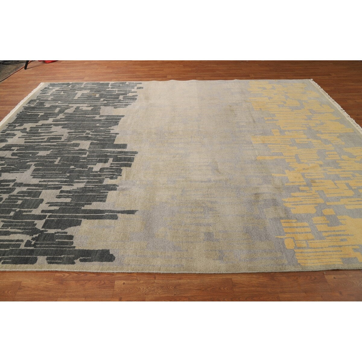 Abstract Modern Gabbeh Indian Area Rug Handmade Wool Carpet - 8'0"x 10'4"