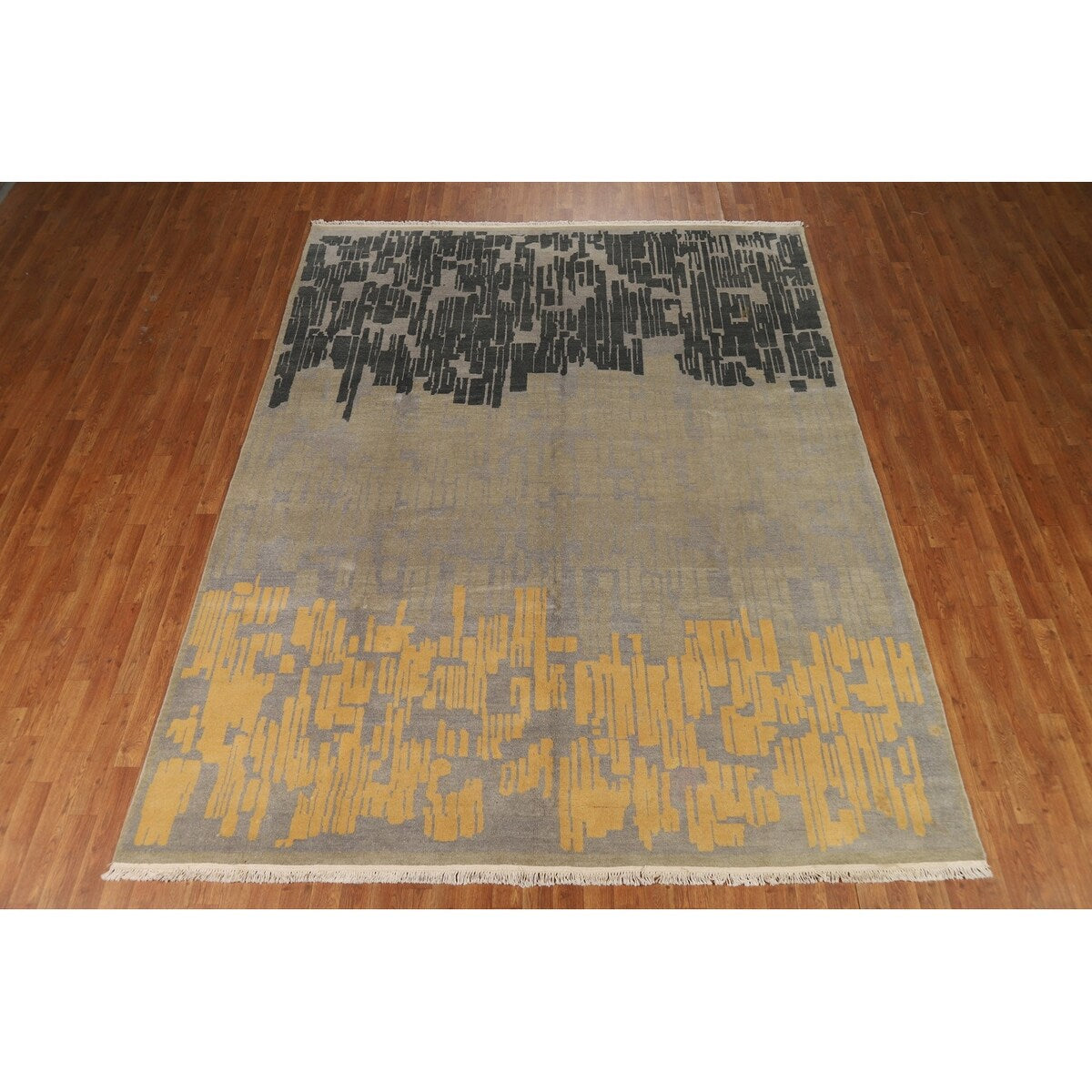 Abstract Modern Gabbeh Indian Area Rug Handmade Wool Carpet - 8'0"x 10'4"