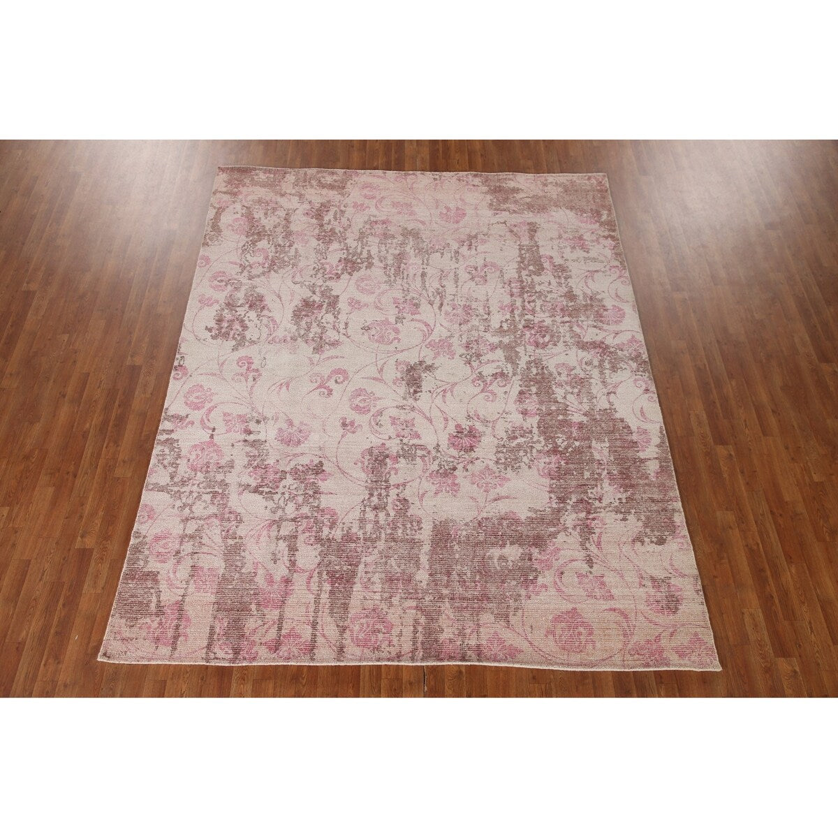 Abstract Modern Oriental Area Rug Hand-Knotted Wool Carpet - 8'0"x 10'0"