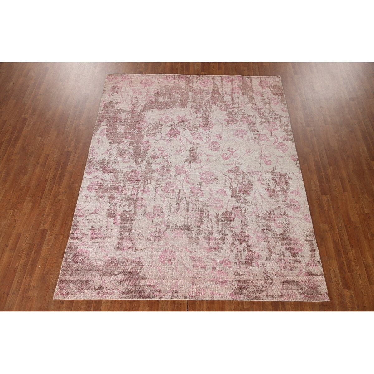 Abstract Modern Oriental Area Rug Hand-Knotted Wool Carpet - 8'0"x 10'0"