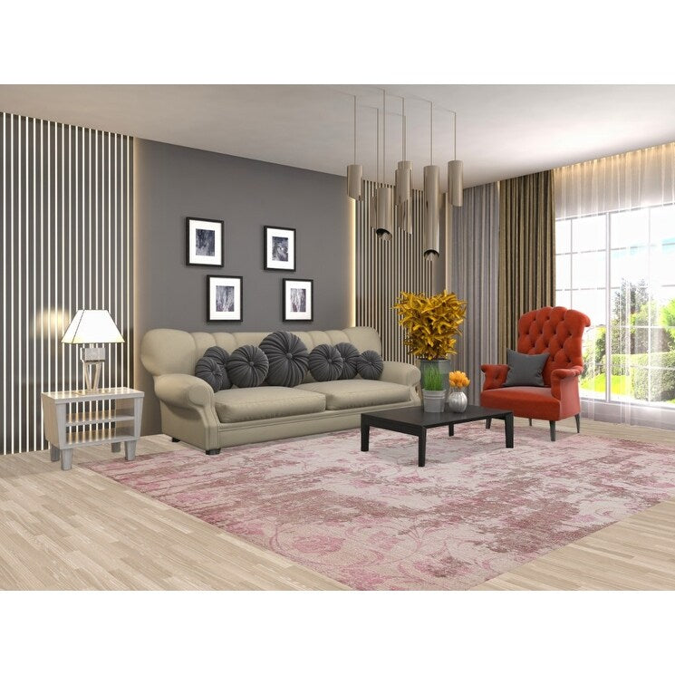 Abstract Modern Oriental Area Rug Hand-Knotted Wool Carpet - 8'0"x 10'0"
