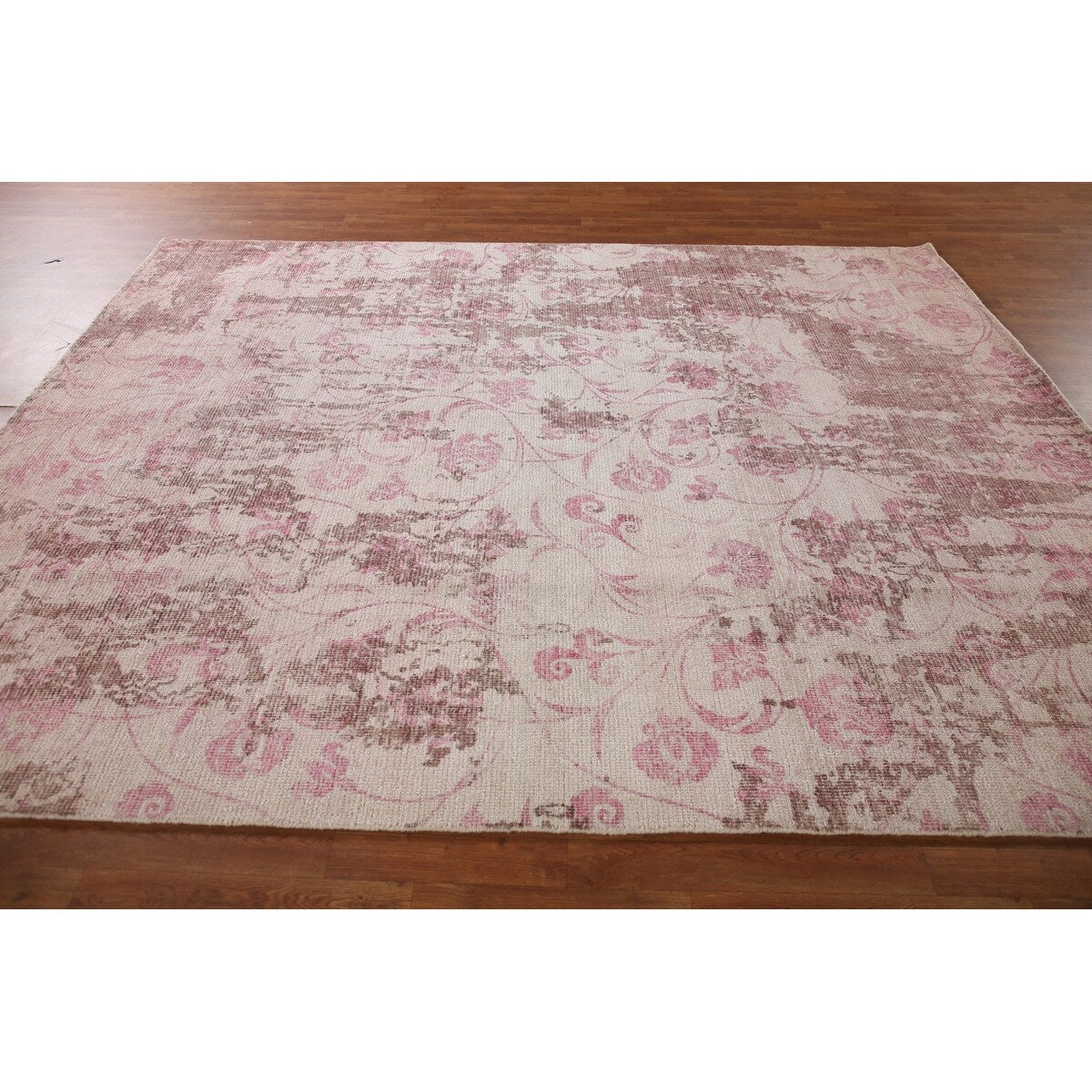 Abstract Modern Oriental Area Rug Hand-Knotted Wool Carpet - 8'0"x 10'0"