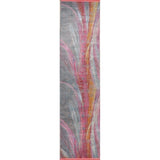 Abstract Multi-Color Vintage Style Distressed Heat-Set Area Rugs