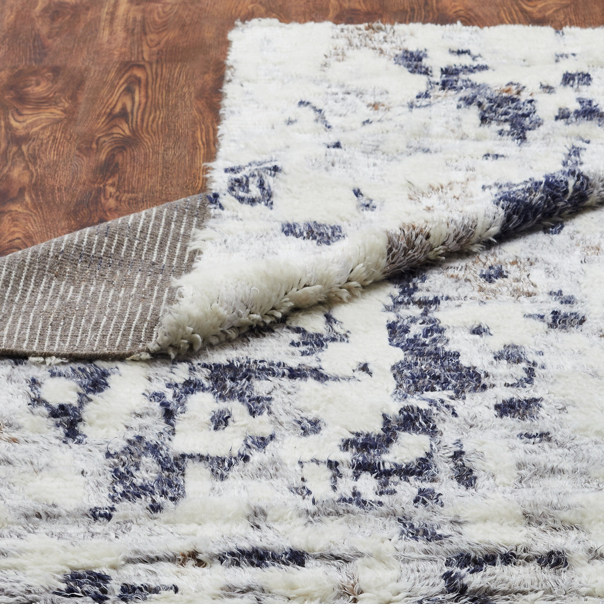 Abstract Shag Grey/Ivory Area Rug