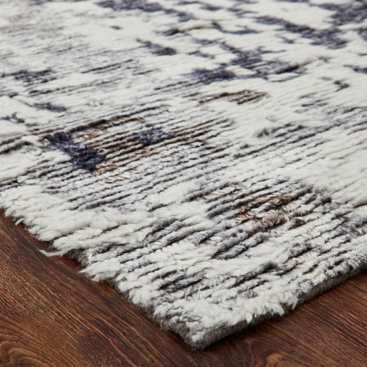 Abstract Shag Grey/Ivory Area Rug