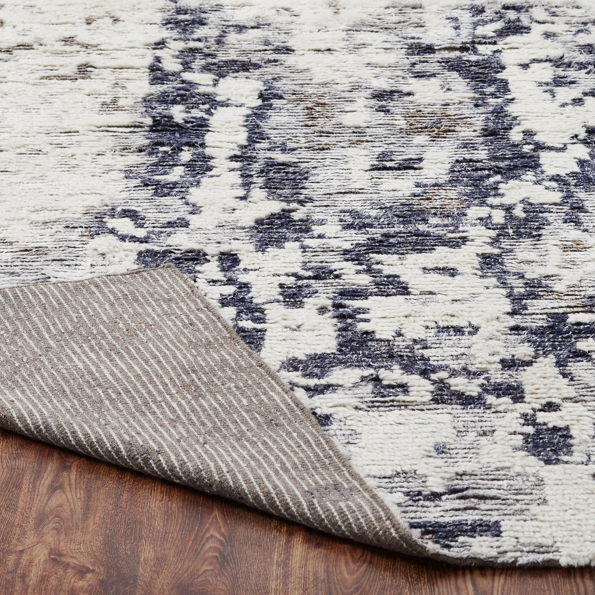 Abstract Shag Grey/Ivory Area Rug