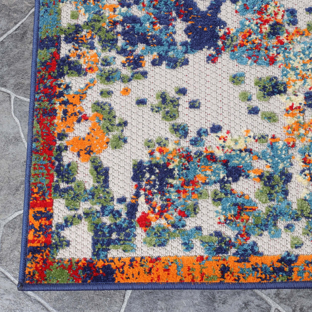 Superior Abstract Splatter Modern Indoor Outdoor Runner or Area Rug
