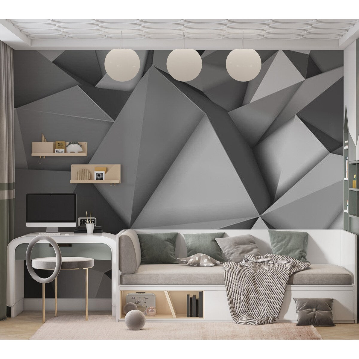 Abstract Wallpaper Wall Mural - Graphite Fantasy