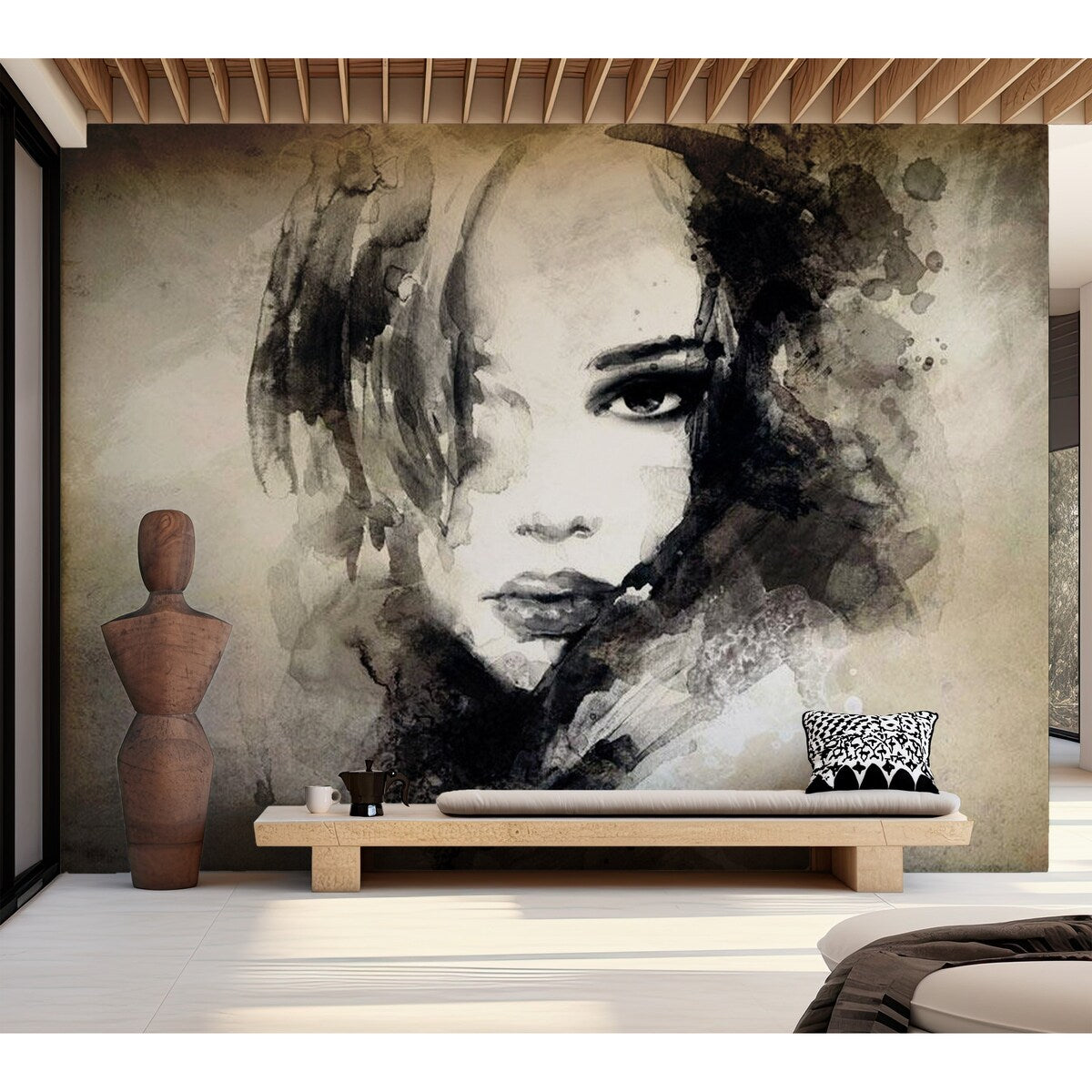 Abstract Wallpaper Wall Mural - Mysterious Girl