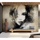 Abstract Wallpaper Wall Mural - Mysterious Girl