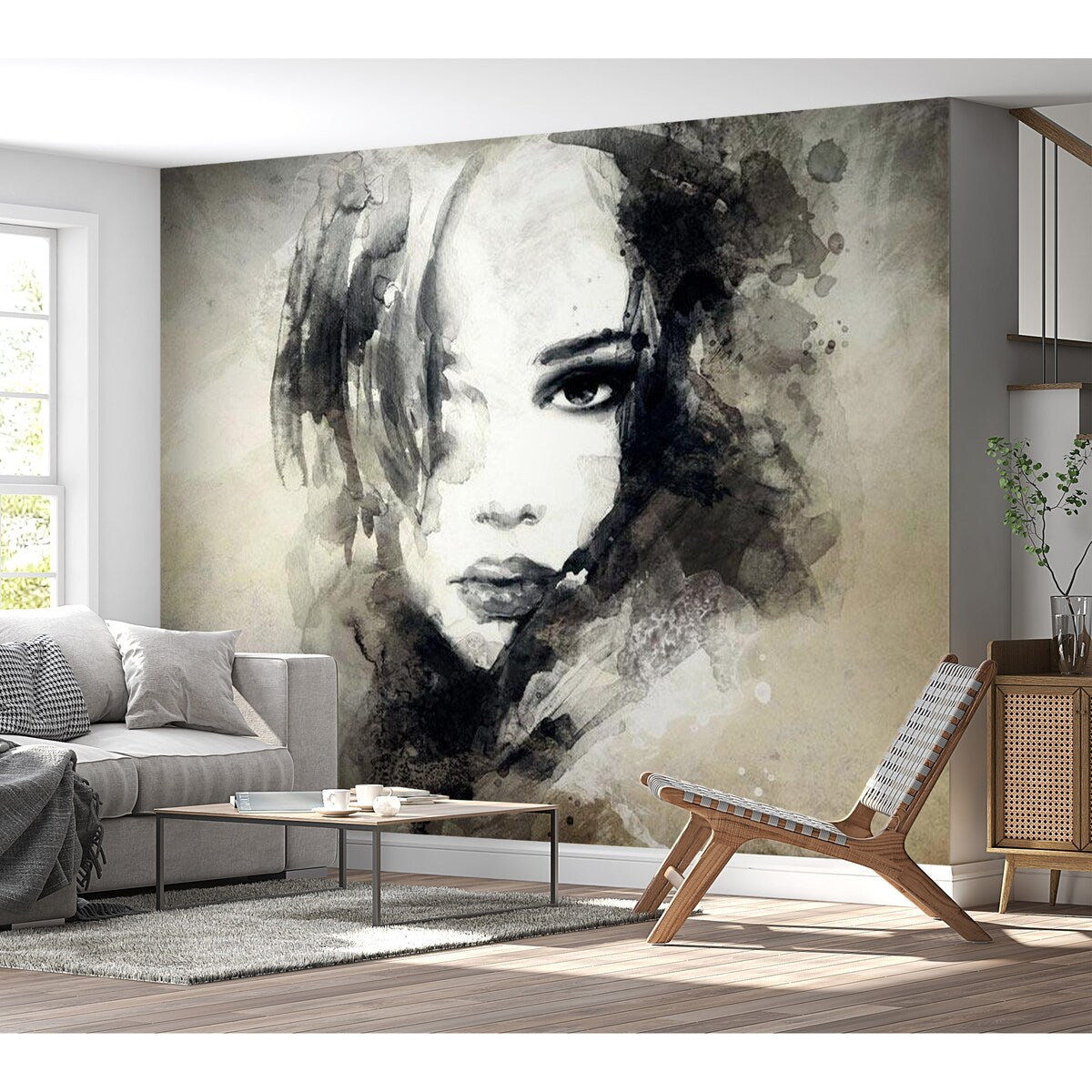 Abstract Wallpaper Wall Mural - Mysterious Girl