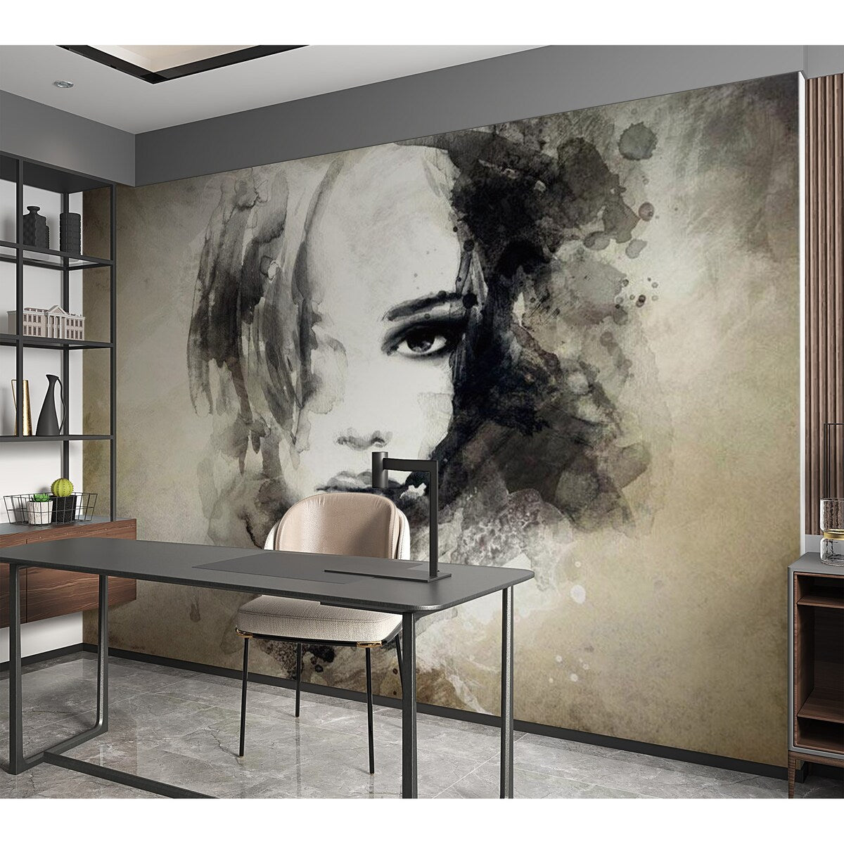 Abstract Wallpaper Wall Mural - Mysterious Girl