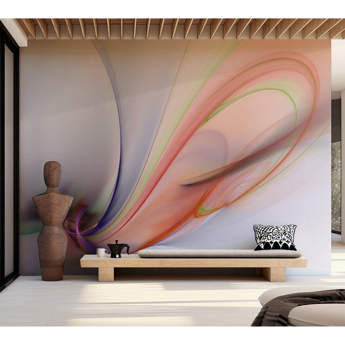 Abstract Wallpaper Wall Mural - Silky Colorful Smoke