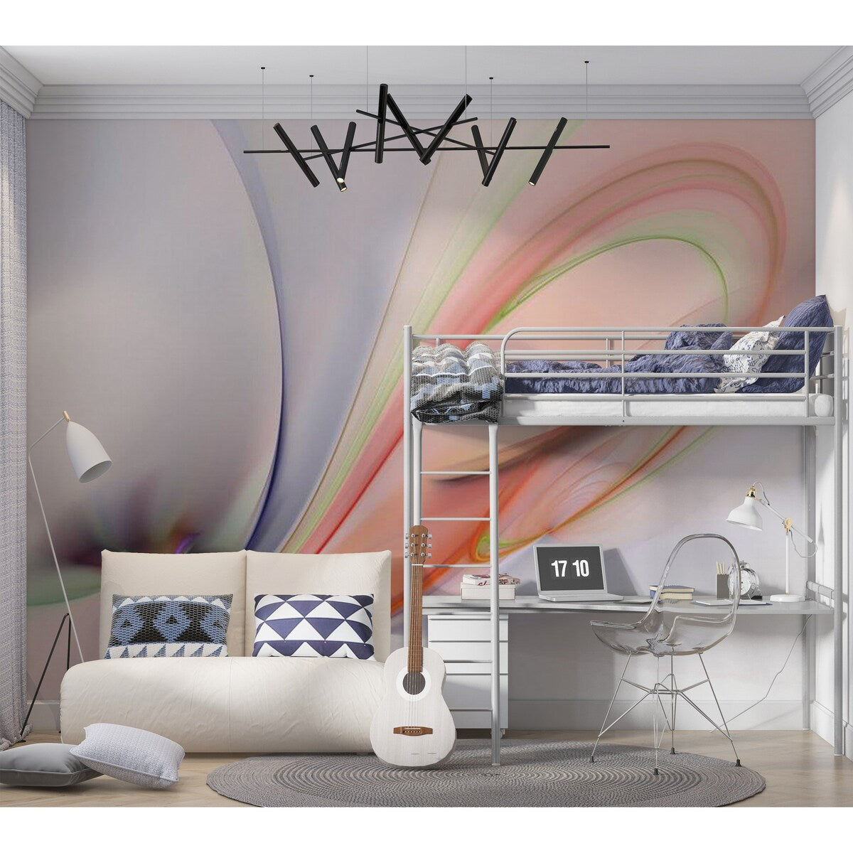 Abstract Wallpaper Wall Mural - Silky Colorful Smoke