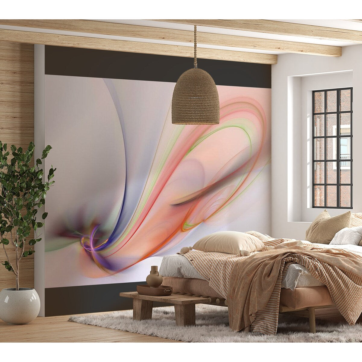 Abstract Wallpaper Wall Mural - Silky Colorful Smoke