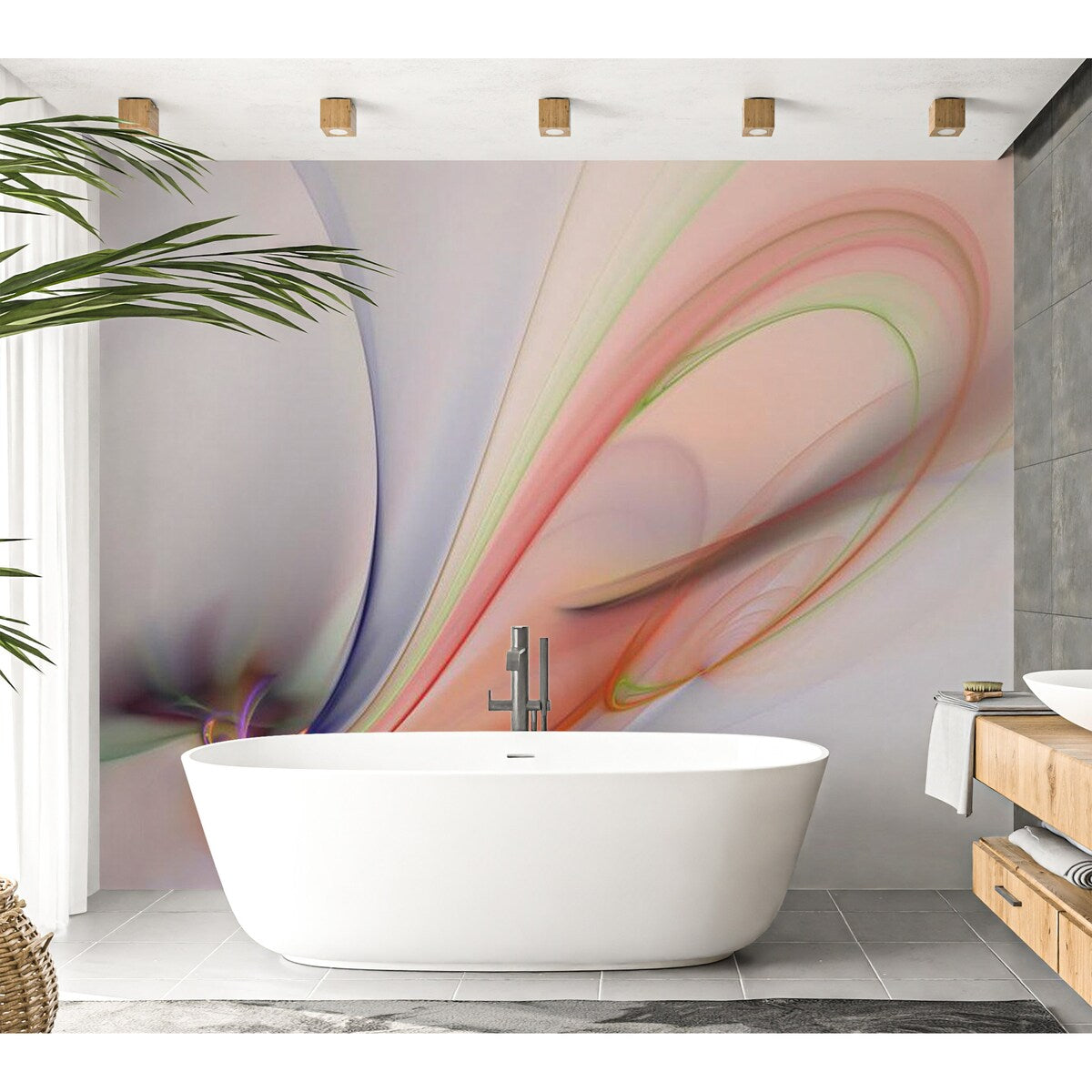 Abstract Wallpaper Wall Mural - Silky Colorful Smoke