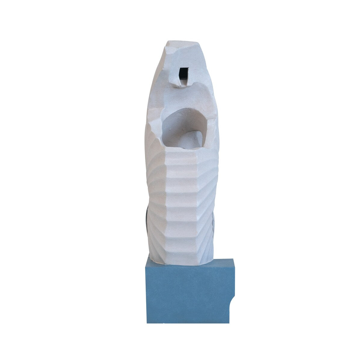 Abstract Water Fountain with Blue Base with Light
