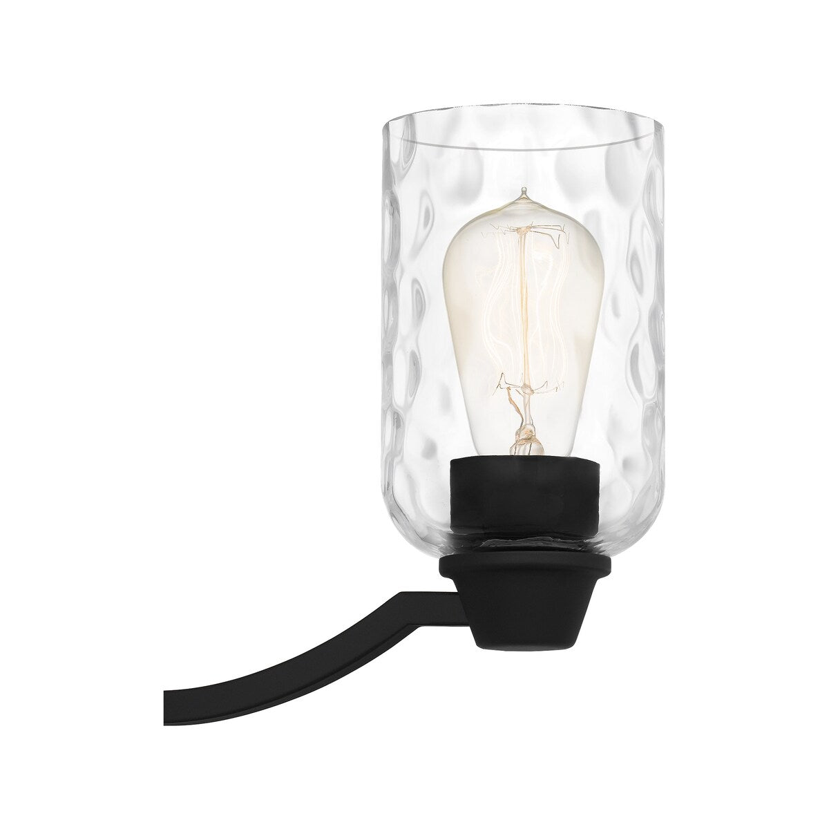 Acacia 3-Light Matte Black Chandelier with Clear Water Glass