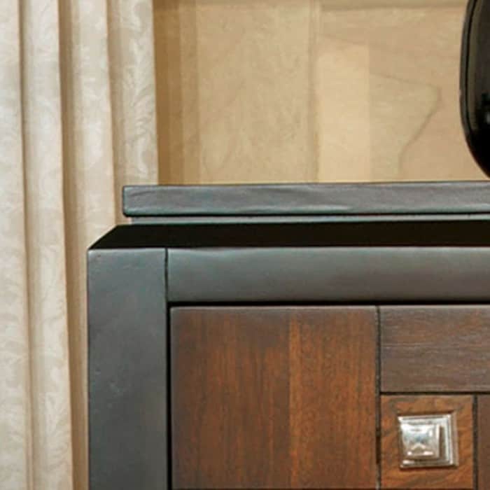Transitional Solid wood 2-Drawers Square Chrome Knobs Multitone Unique Nightstand