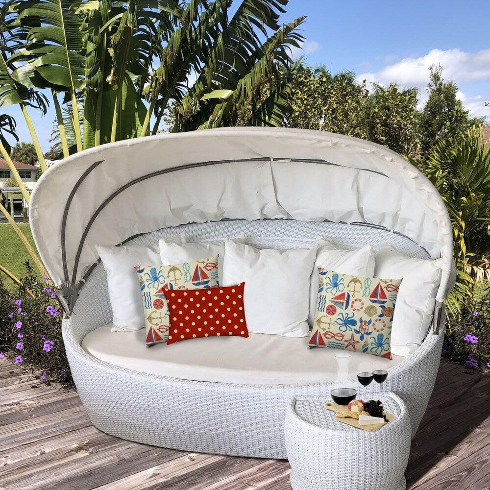 Joita Home Alcapulco Shores Indoor/Outdoor, Zippered Pillow Cover with Insert, Set of 3 Pillow