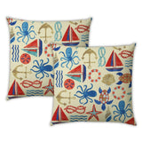 Joita Home Alcapulco Shores Indoor/Outdoor, Zippered Pillow Cover with Insert, Set of 3 Pillow