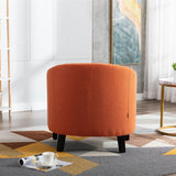 Accent Barrel Chair Living Room With Nailheads And Solid Wood Legs