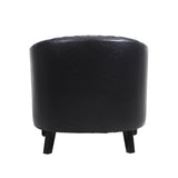 Accent Barrel Chair Living Room With Nailheads And Solid Wood Legs