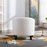 Accent Barrel Chair Living Room With Nailheads And Solid Wood Legs