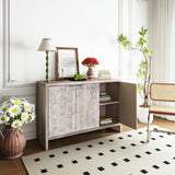 Accent Cabinet Farmhouse Style 3 Door Wooden Cabinet Sideboard Buffet Server Cabinet Storage Cabinet