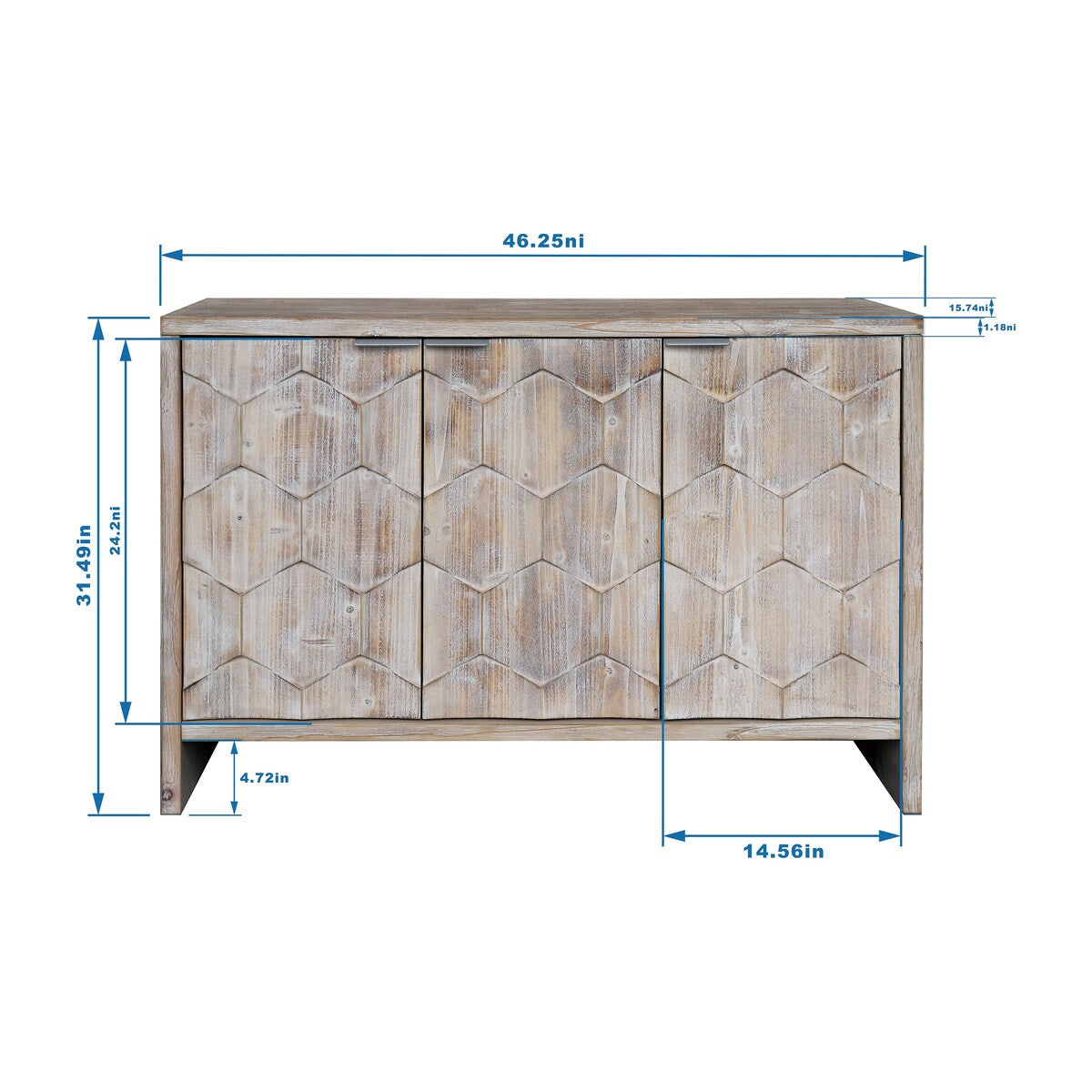 Accent Cabinet Farmhouse Style 3 Door Wooden Cabinet Sideboard Buffet Server Cabinet Storage Cabinet
