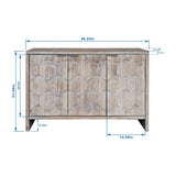 Accent Cabinet Farmhouse Style 3 Door Wooden Cabinet Sideboard Buffet Server Cabinet Storage Cabinet