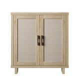 Coastal Accent Cabinet with Linen Style Details