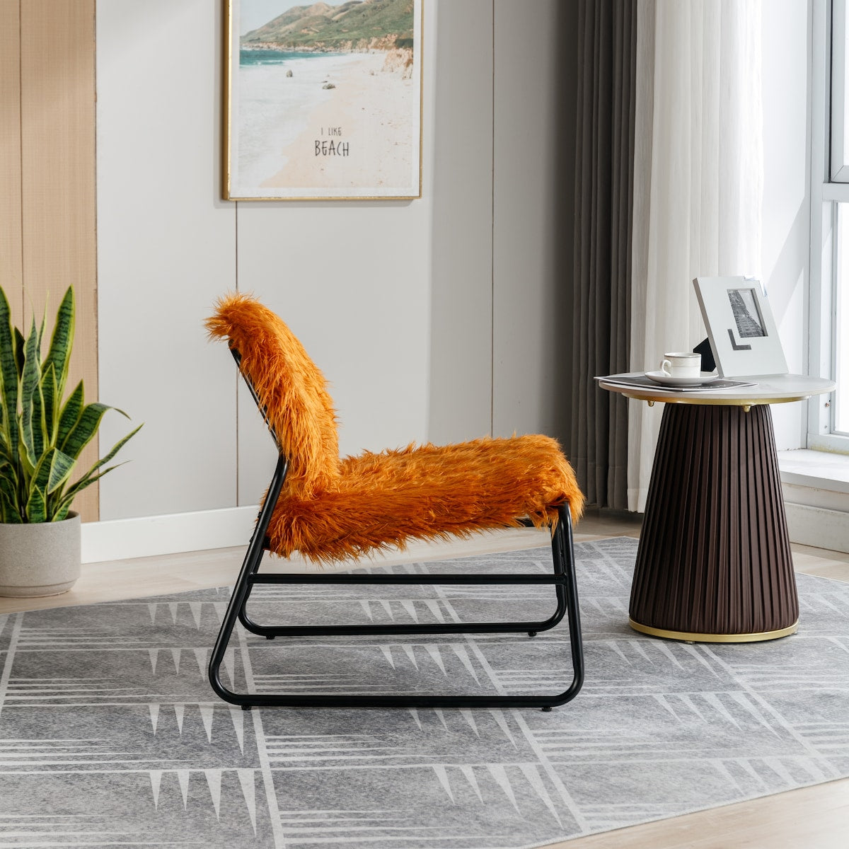Accent Chair - Modern Industrial Slant Armchair with Metal Frame - Premium High Density Soft Single Chair