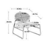 Accent Chair - Modern Industrial Slant Armchair with Metal Frame - Premium High Density Soft Single Chair
