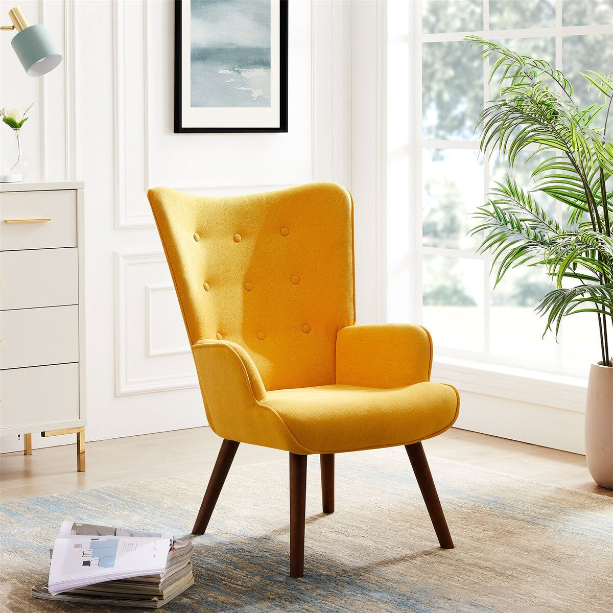Accent Chair Armchair, Upholstered Nap Chair Comfy Lounge Chair