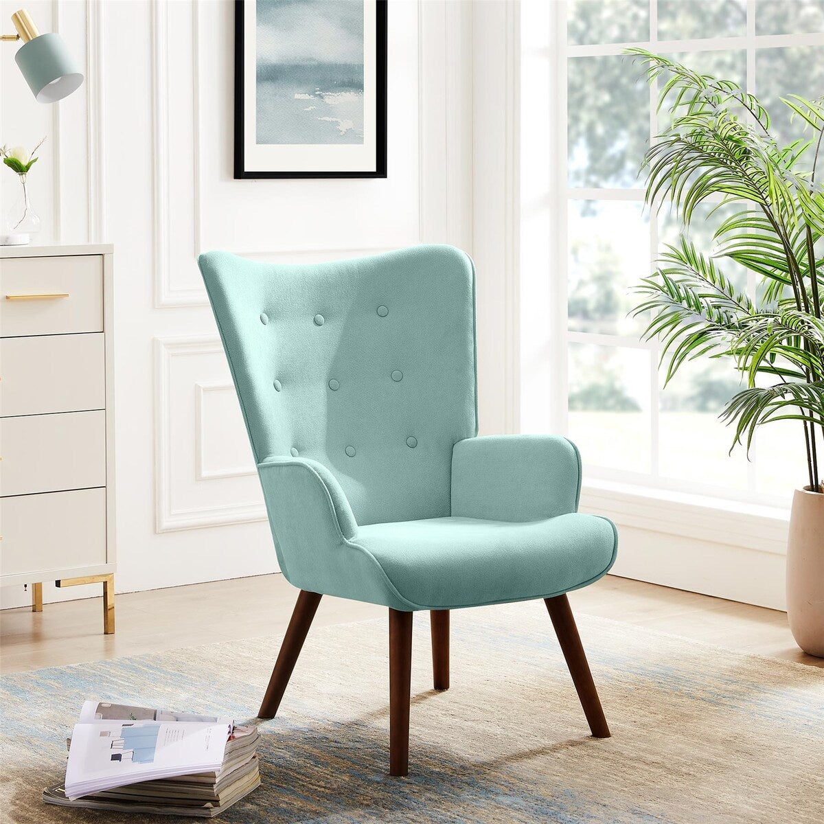 Accent Chair Armchair, Upholstered Nap Chair Comfy Lounge Chair