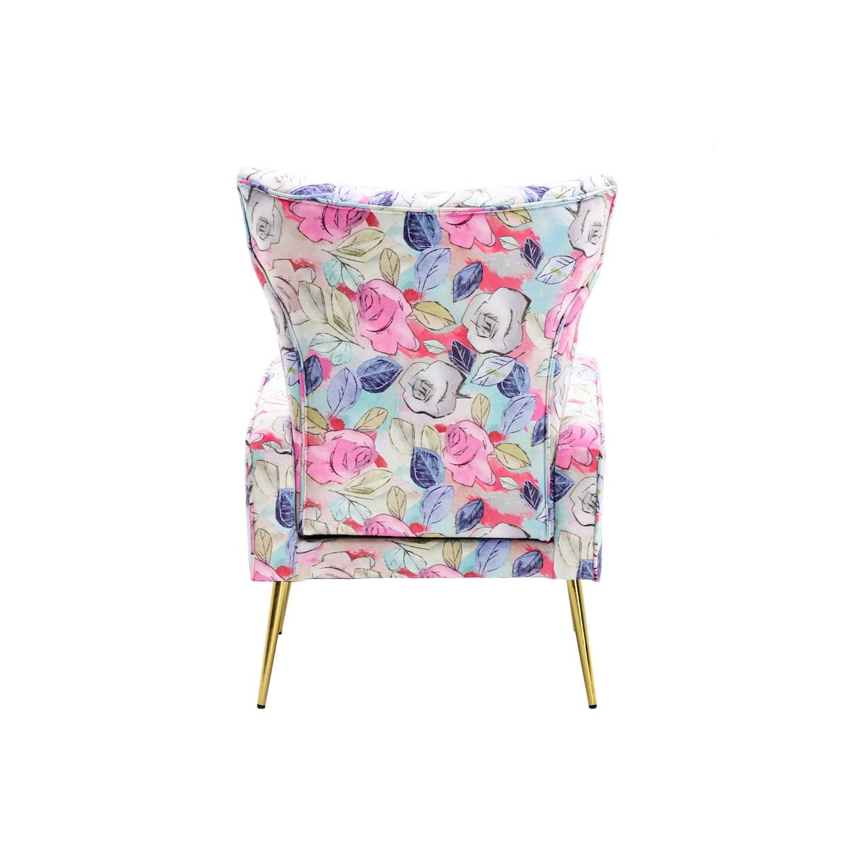 Accent Chair Leisure Single Chair Velvet Upholstery Padded Seat with Metal Feet