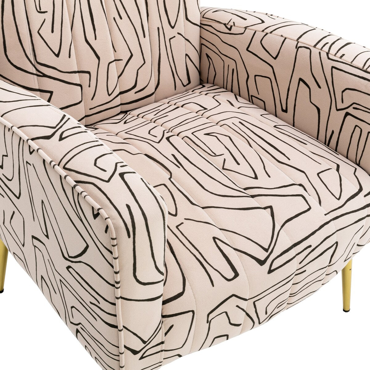 Accent Chair Leisure Single Chair Velvet Upholstery Padded Seat with Tapered Rose Golden Metal Feet for Living Room Decor
