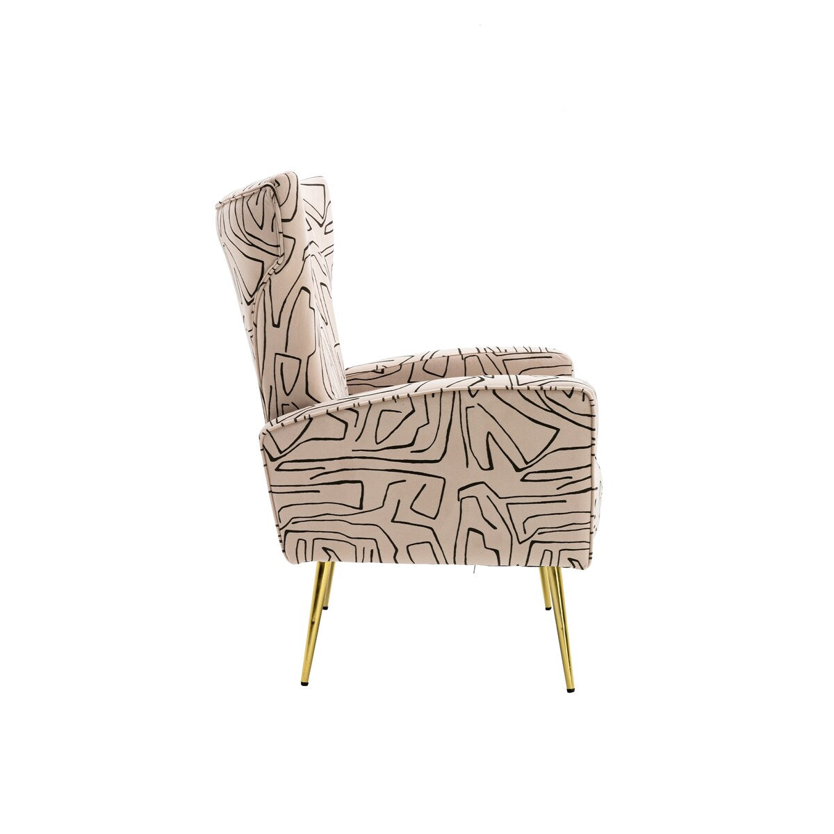 Accent Chair Leisure Single Chair Velvet Upholstery Padded Seat with Tapered Rose Golden Metal Feet for Living Room Decor