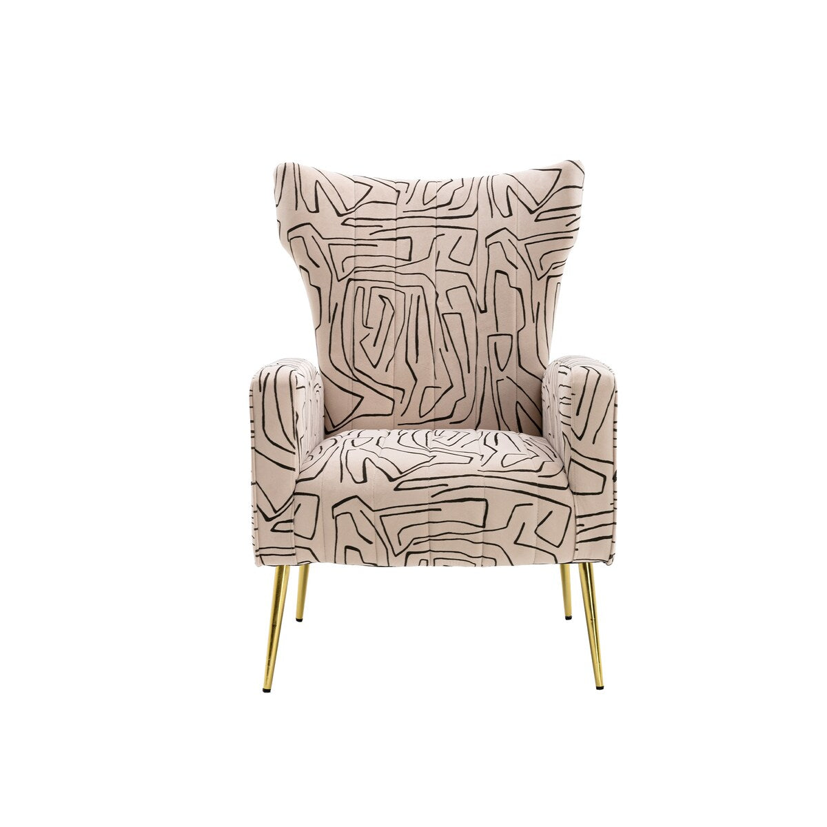 Accent Chair Leisure Single Chair Velvet Upholstery Padded Seat with Tapered Rose Golden Metal Feet for Living Room Decor