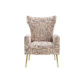 Accent Chair Leisure Single Chair Velvet Upholstery Padded Seat with Tapered Rose Golden Metal Feet for Living Room Decor