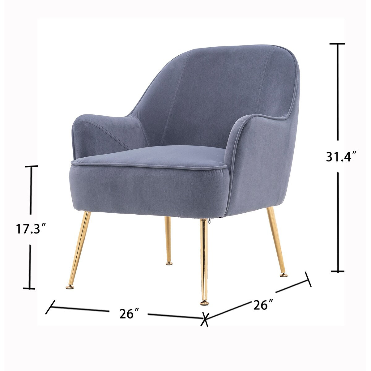 Accent Chair Living Room Chair With Gold Legs And Adjustable Legs