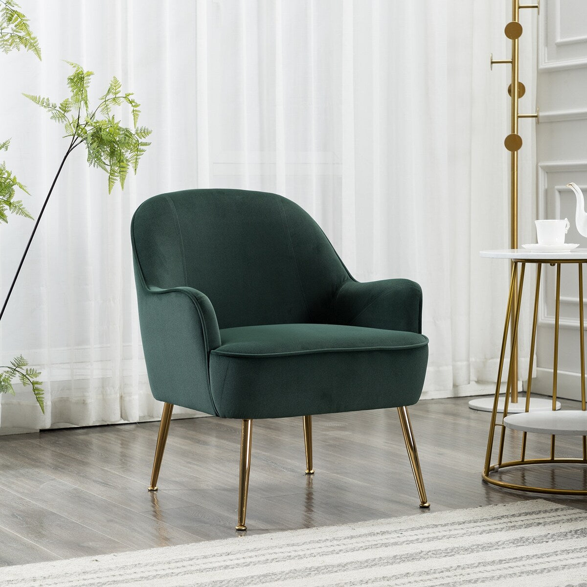 Accent Chair Living Room Chair With Gold Legs And Adjustable Legs