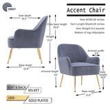 Accent Chair Living Room Chair With Gold Legs And Adjustable Legs