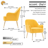 Accent Chair Living Room Chair With Gold Legs And Adjustable Legs