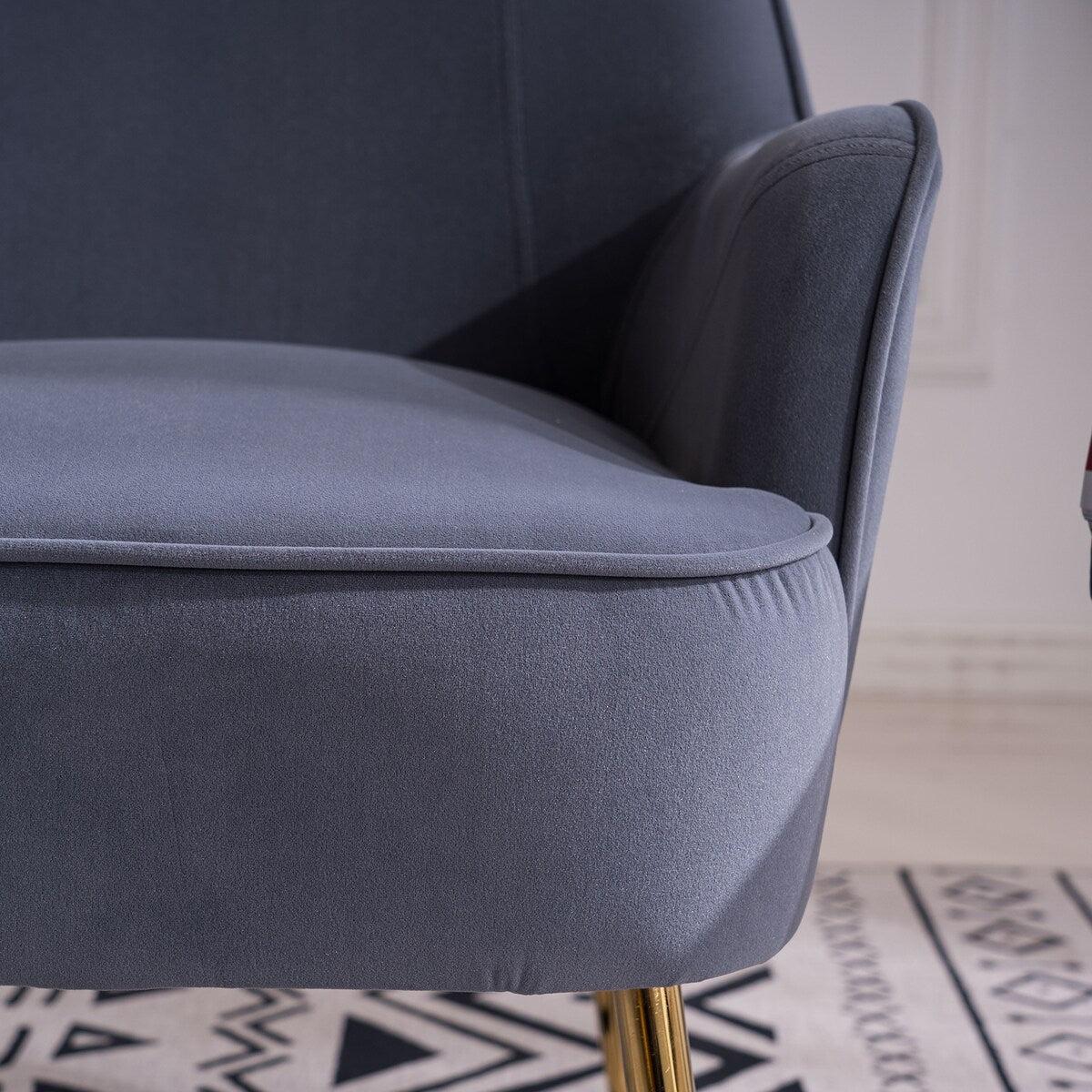 Accent Chair Living Room Chair With Gold Legs And Adjustable Legs