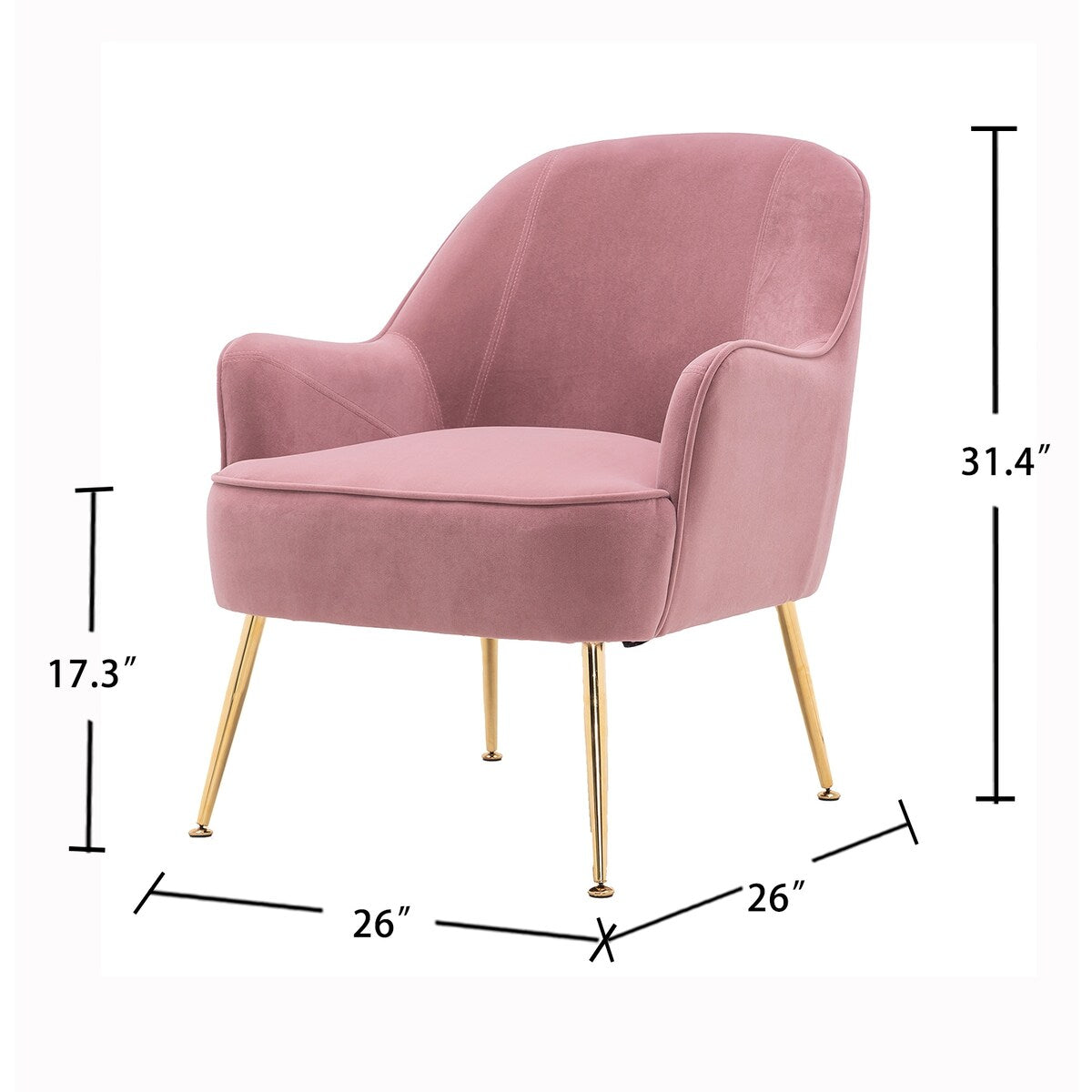 Accent Chair Living Room Chair With Gold Legs And Adjustable Legs