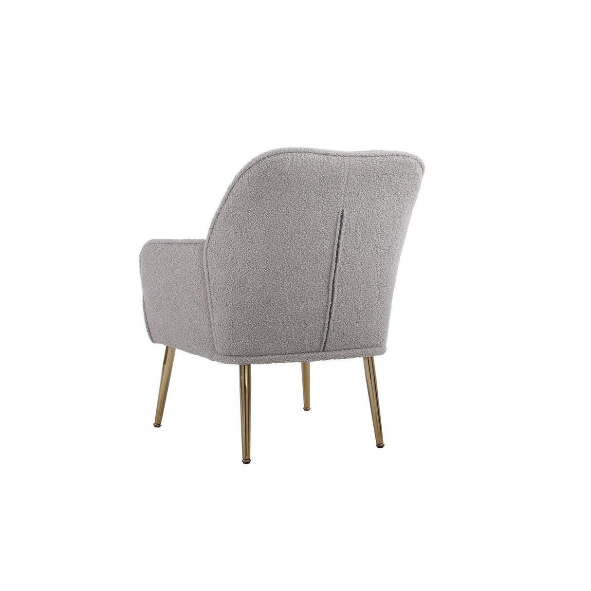 Accent Chair Modern Mid Century Upholstered Arm Chair Lambskin Sherpa Armchair with Gold Legs for Living Room Bedroom