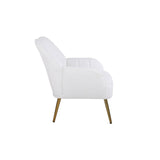 Accent Chair Modern Mid Century Upholstered Arm Chair Lambskin Sherpa Armchair with Gold Legs for Living Room Bedroom