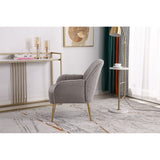 Accent Chair Modern Mid Century Upholstered Arm Chair Lambskin Sherpa Armchair with Gold Legs for Living Room Bedroom
